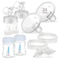 Maymom two-piece flange assembly for Spectra pumps offers customizable fit and easy cleaning.