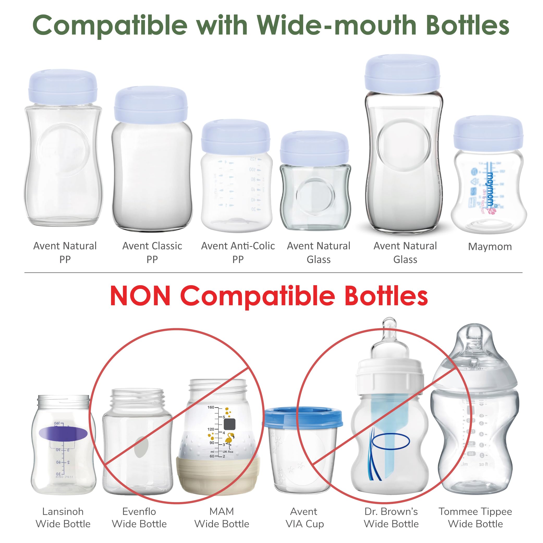 Maymom screw-ring replacement works with Avent Classic and natural bottles