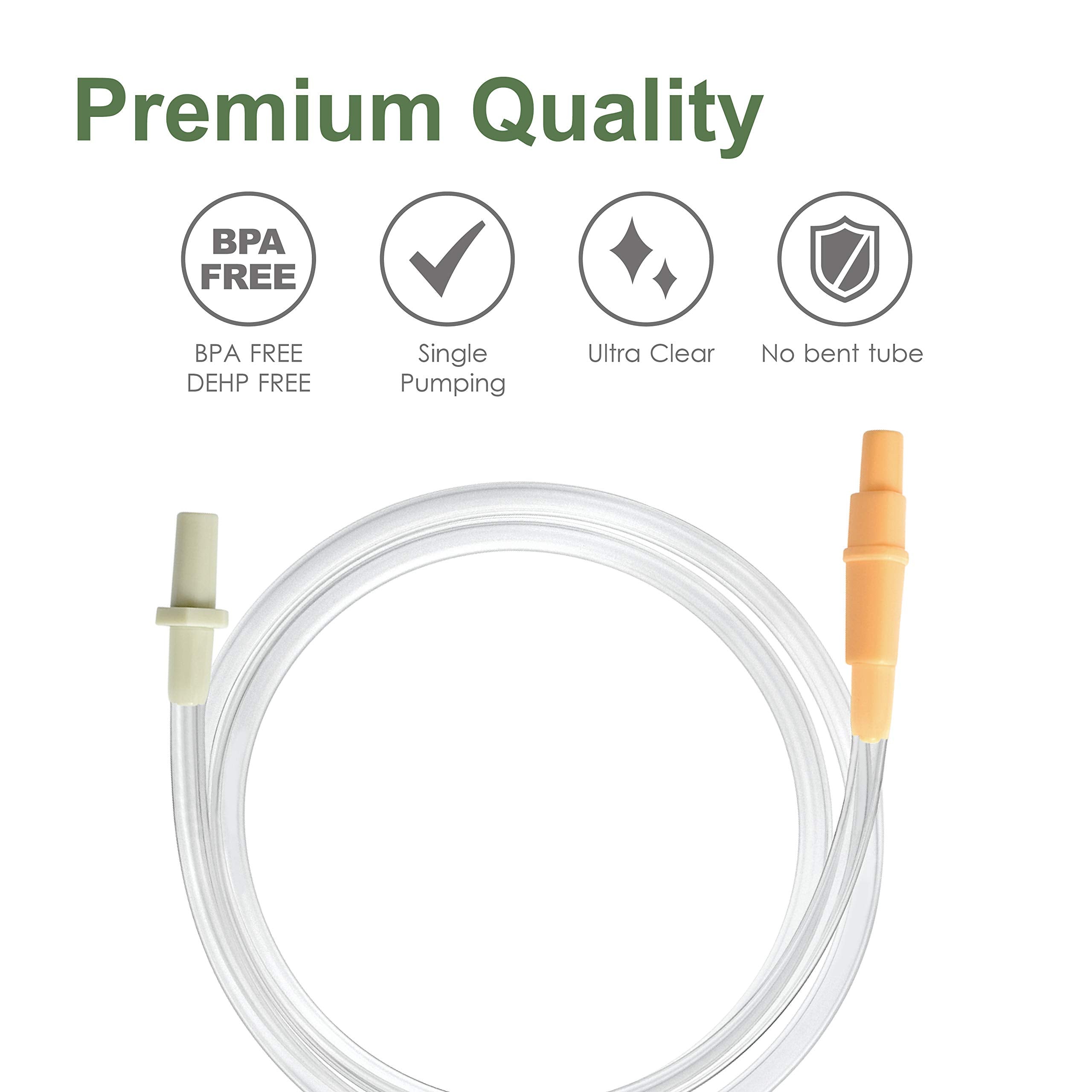 Maymom tubing Medela Swing fit close-up emphasizes reliable daily pumping
