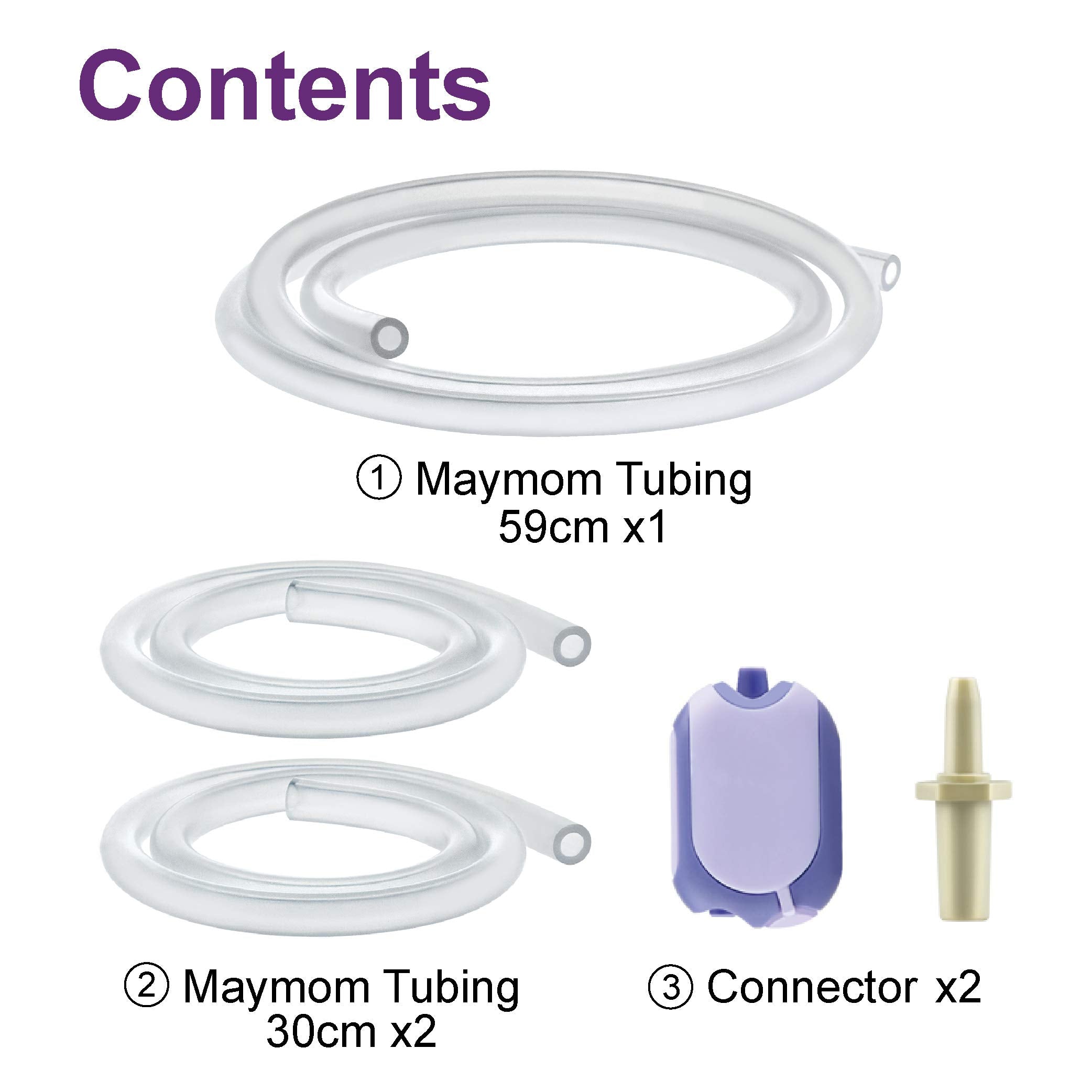 Maymom tubing includes a Y connector for quick assembly.