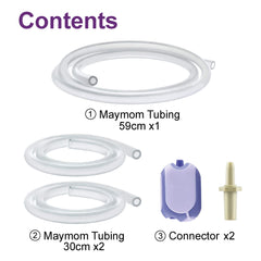 Maymom tubing includes a Y connector for quick assembly.