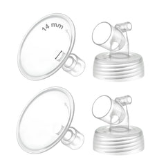 Maymom two-piece wide-neck 14mm shield close-up for comfortable pumping.