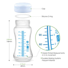 Maymom wide-mouth bottle with 5mL markings aids precise milk tracking
