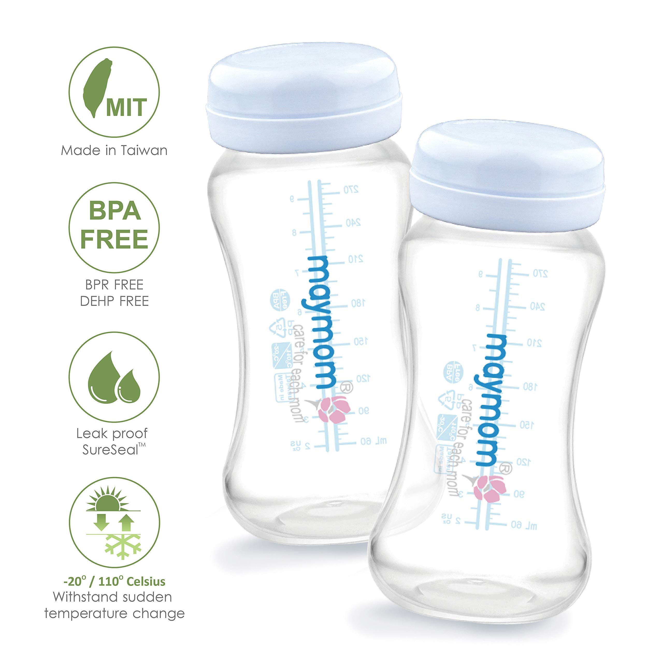 Maymom BPA-free materials signaling safe, reusable breast milk storage