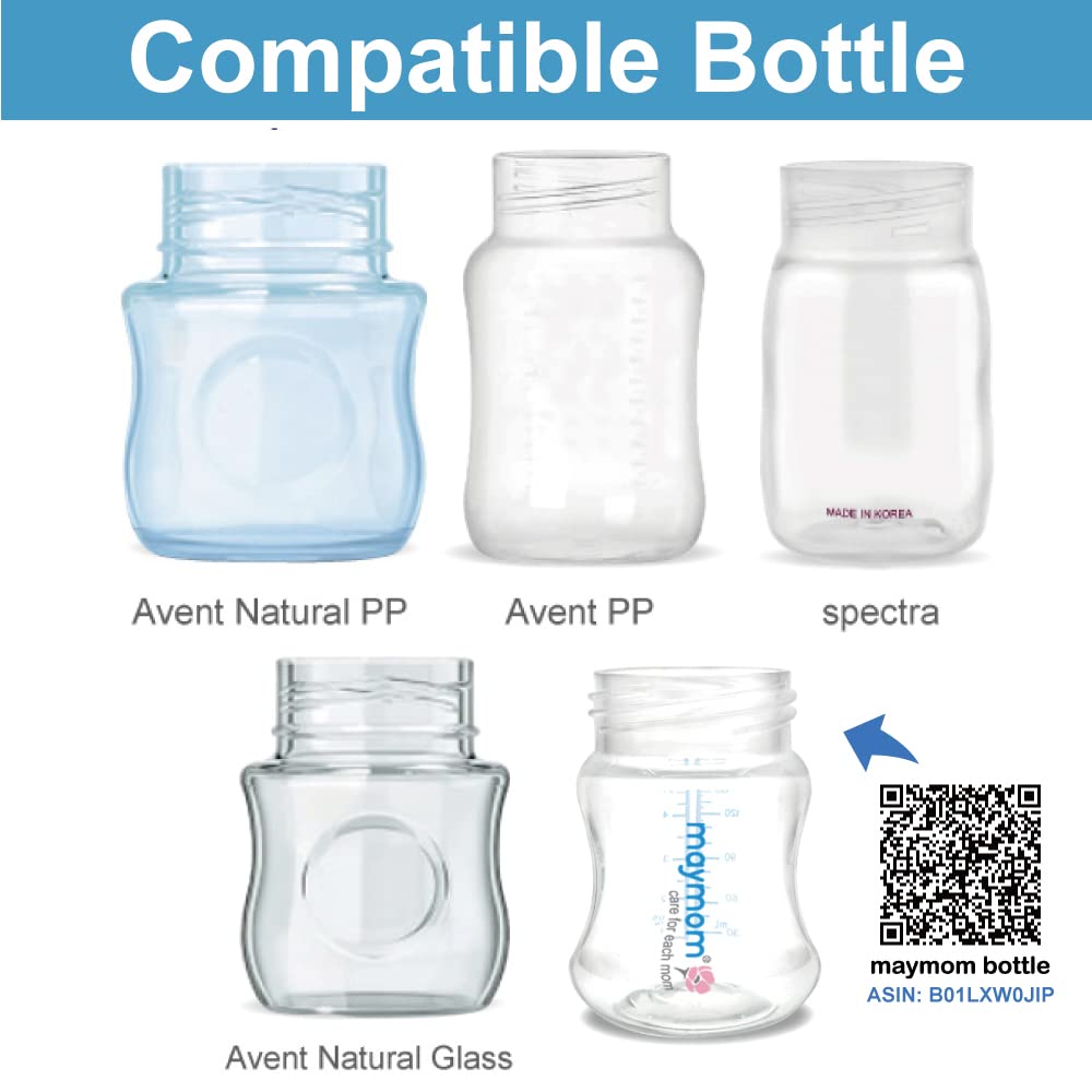 Maymom wide-mouth bottle compatibility for easy bottle switching