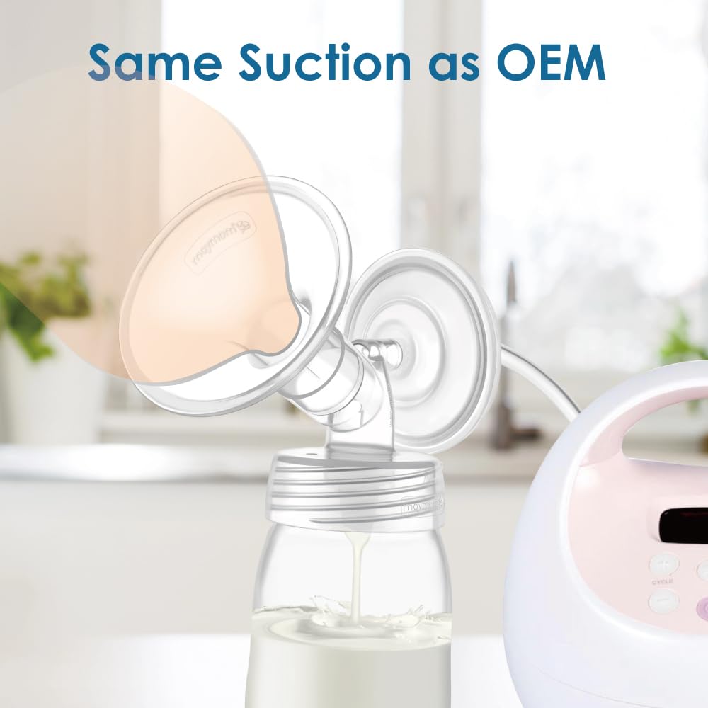 Maymom wide-neck bottle compatibility image suggests flexible bottle options