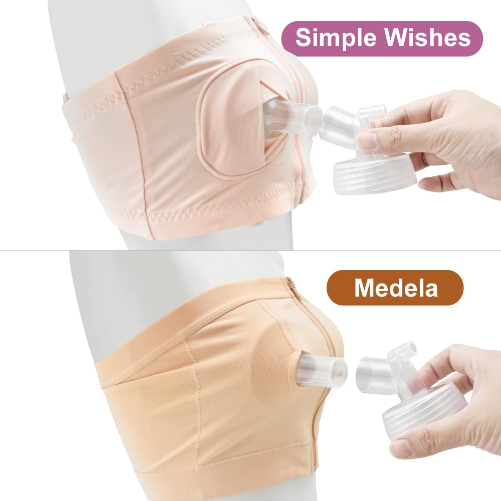 Maymom wide-neck connection with Spectra S1/S2 for versatile pumping.