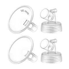 Maymom wide-neck 16mm shield close-up showing comfortable fit for sensitive nipples.