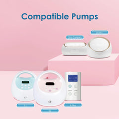 Maymom widemouth-bottle-compatibility close-up demonstrates compatibility with Spectra, Avent, and Maymom bottles.