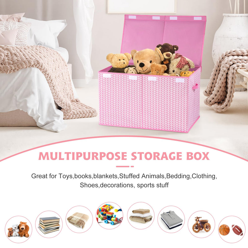 Mayniu toy box pink divider removable for flexible organization