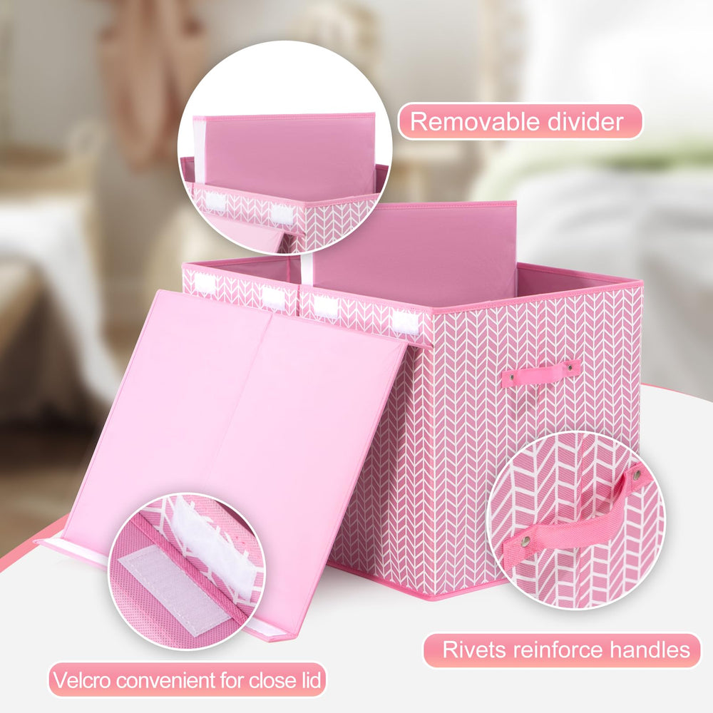 Mayniu extra large toy box pink side handles simplify transporting heavy items