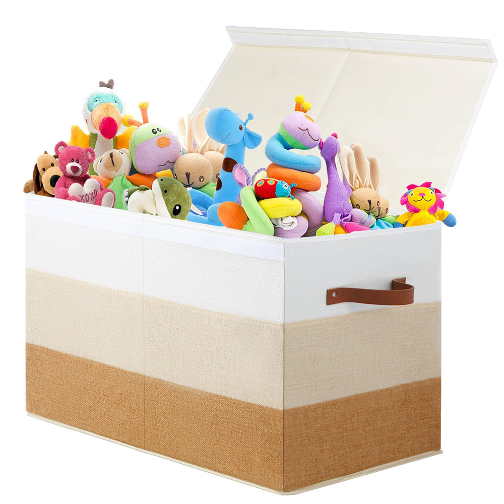 Mayniu large toy box chest divider lid assembly close-up shows organized compartments.