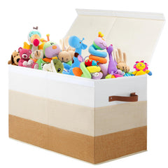 Mayniu large toy box chest divider lid assembly close-up shows organized compartments.