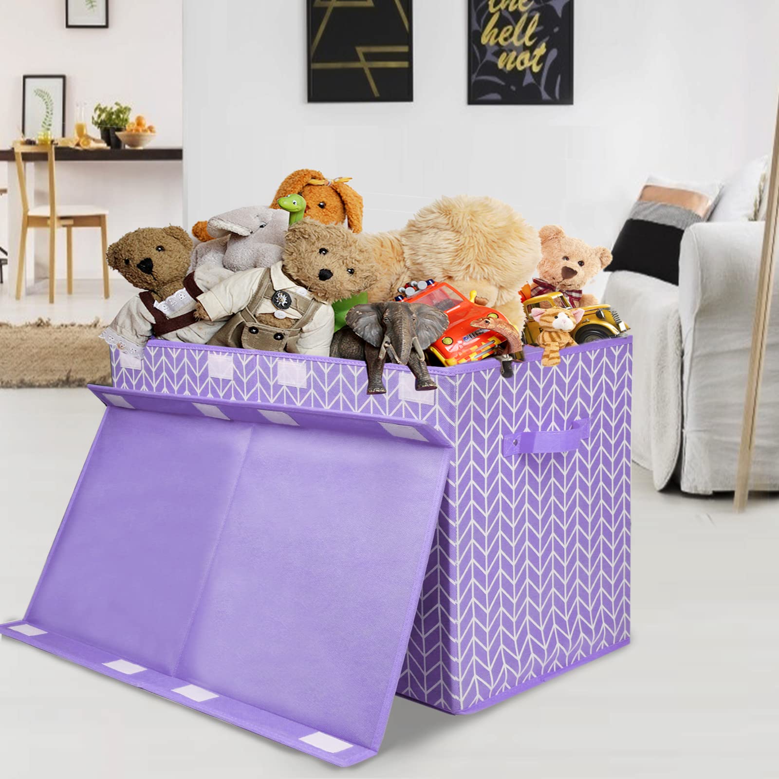 Mayniu toy box chest side view highlights sturdy construction and portability