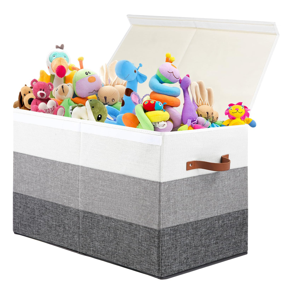 Mayniu toy box storage chest with divider and lid, organized storage for kids' playroom