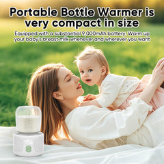 Maypott Baby Bottle Warmer LED display highlighting quick heat and presets for busy parents