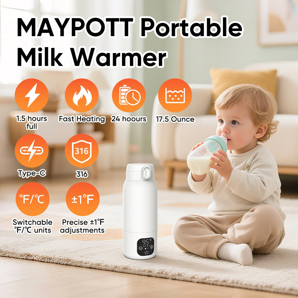 Maypott bottle warmer washed under tap thanks to IPX6 waterproof design
