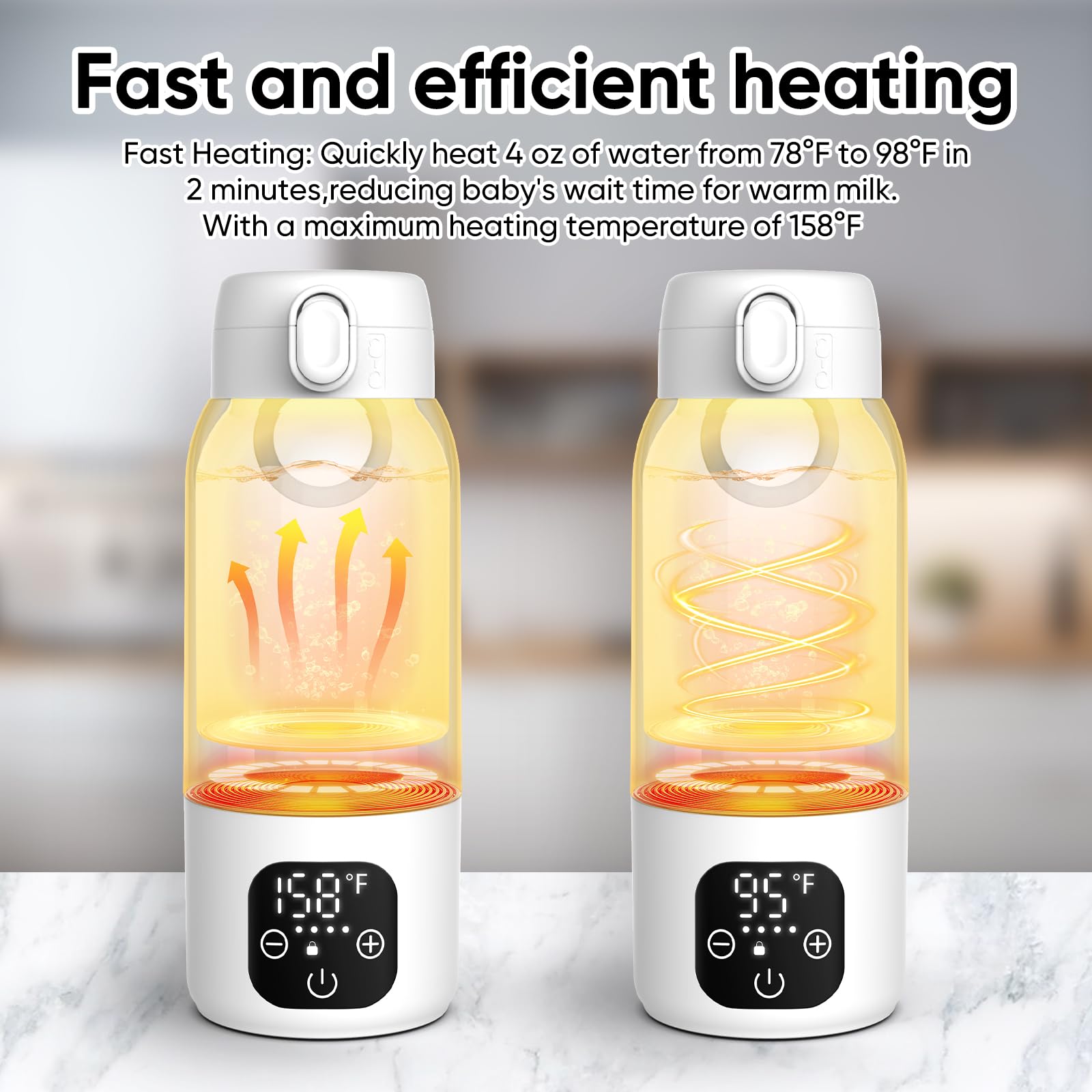 Maypott bottle warmer real-time temperature display for precise warm