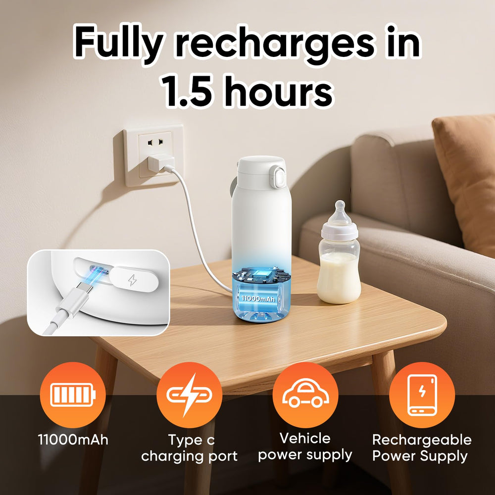 Maypott bottle warmer with USB-C cable and adapter for flexible charging