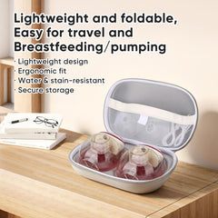 Maypott EVA Breast Pump Storage Bag interior mesh pockets keep accessories organized.