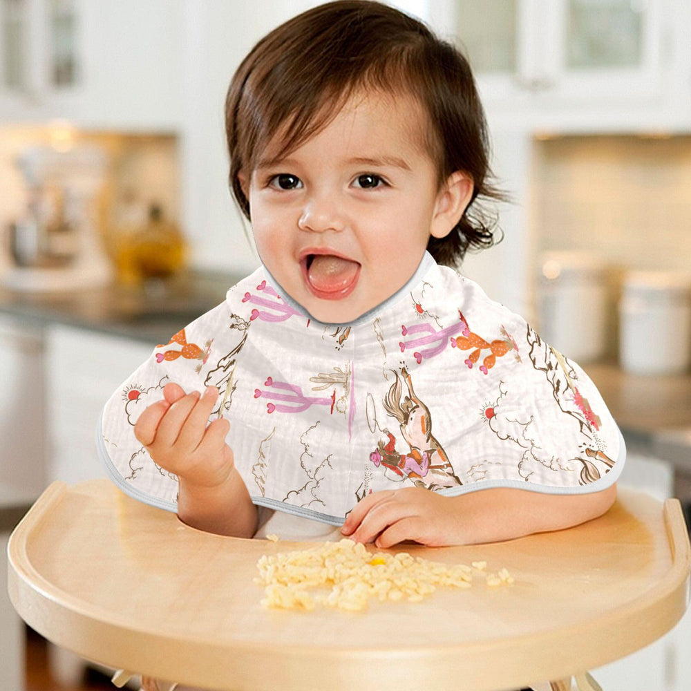 Mazeann cowgirl burp cloth pack shot—2-pack option for busy days