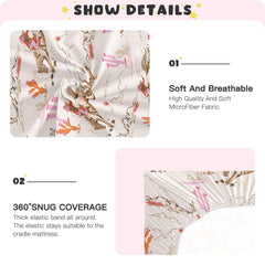 Mazeann full-print one-side crib sheet showing vibrant patterns.
