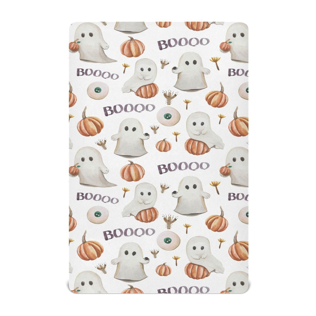 Mazeann Ghosts Pumpkins crib sheet soft fabric for gentle baby sleep