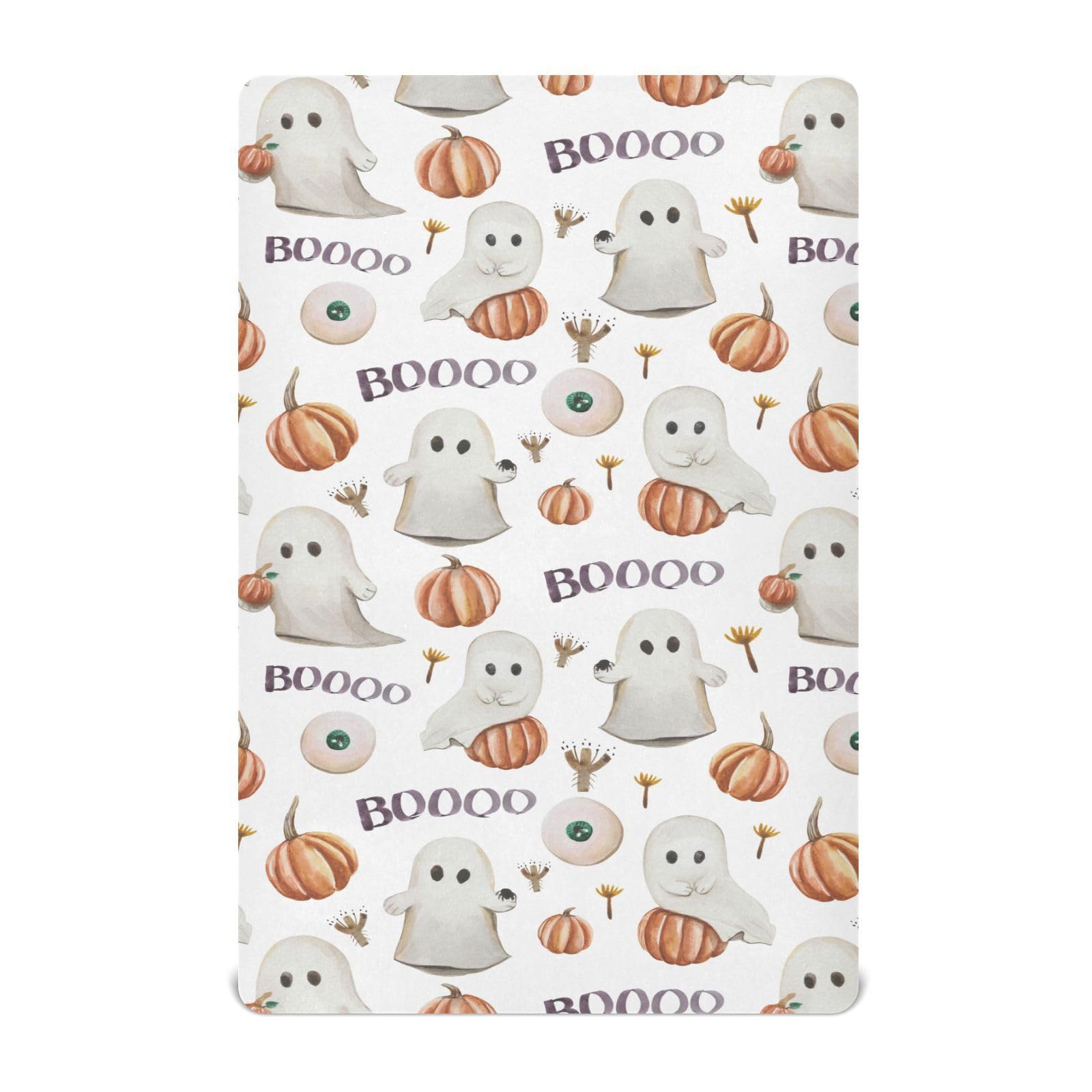 Mazeann Ghosts Pumpkins crib sheet variety of colors and prints