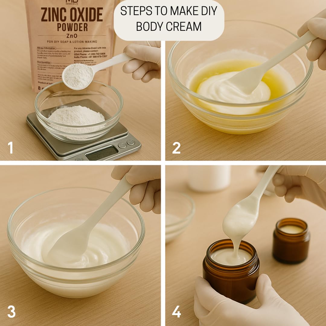 MB Herbals zinc oxide powder packaging supports bulk cosmetic production.
