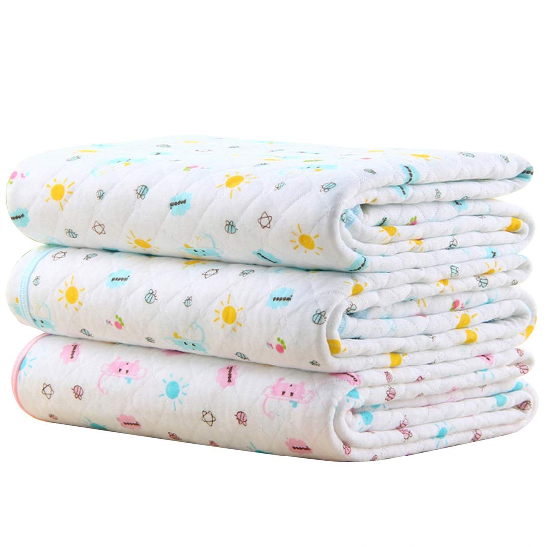 MBJERRY waterproof changing pad closeup shows leakproof edge for mess containment.