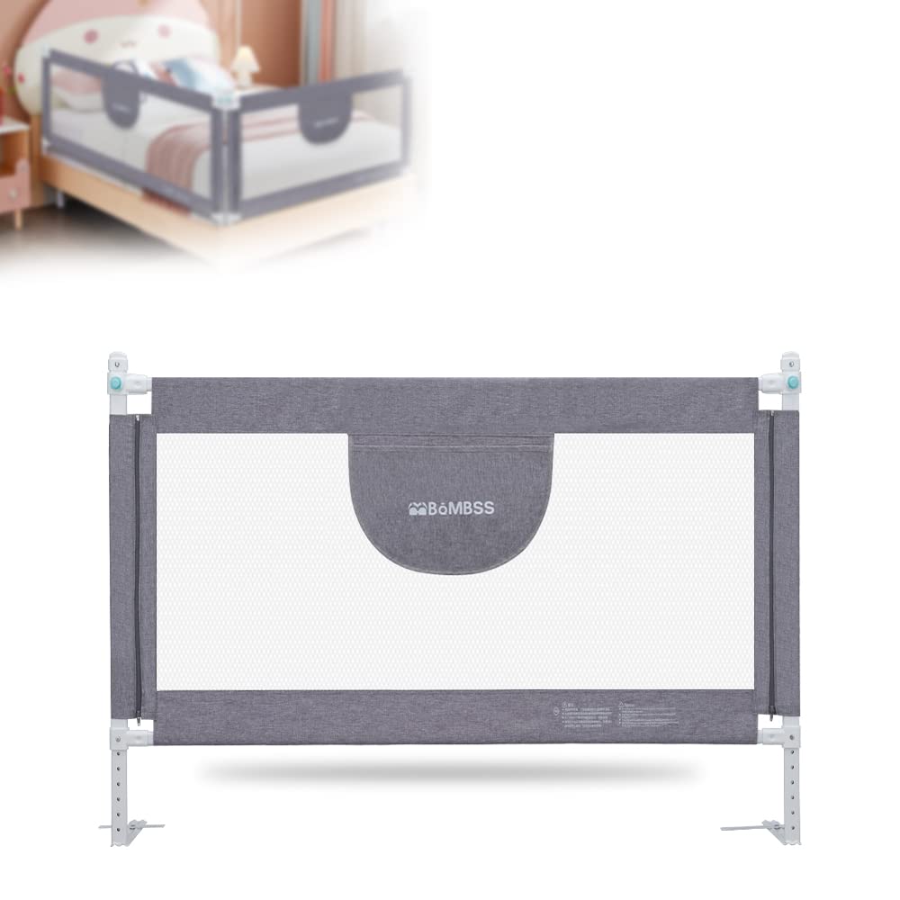 MBQMBSS 52in bed rail side view shows secure mattress contact for safer sleep