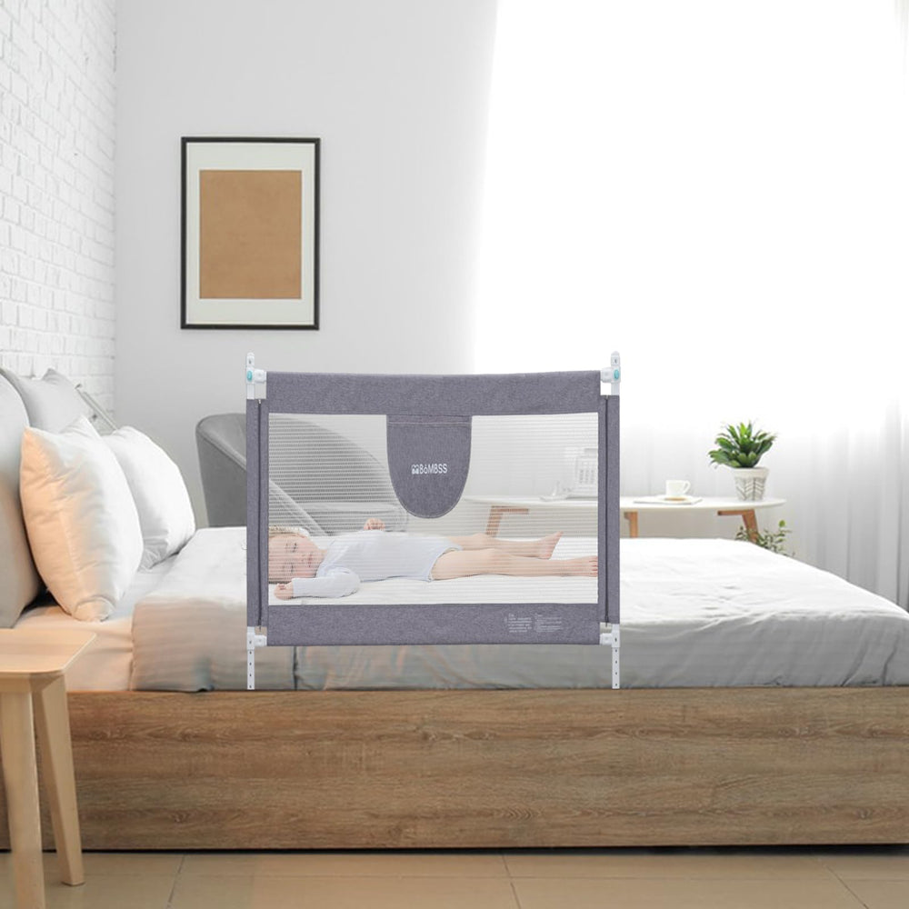 MBQMBSS bed rail 37-inch length showcased for snug mattress fit.