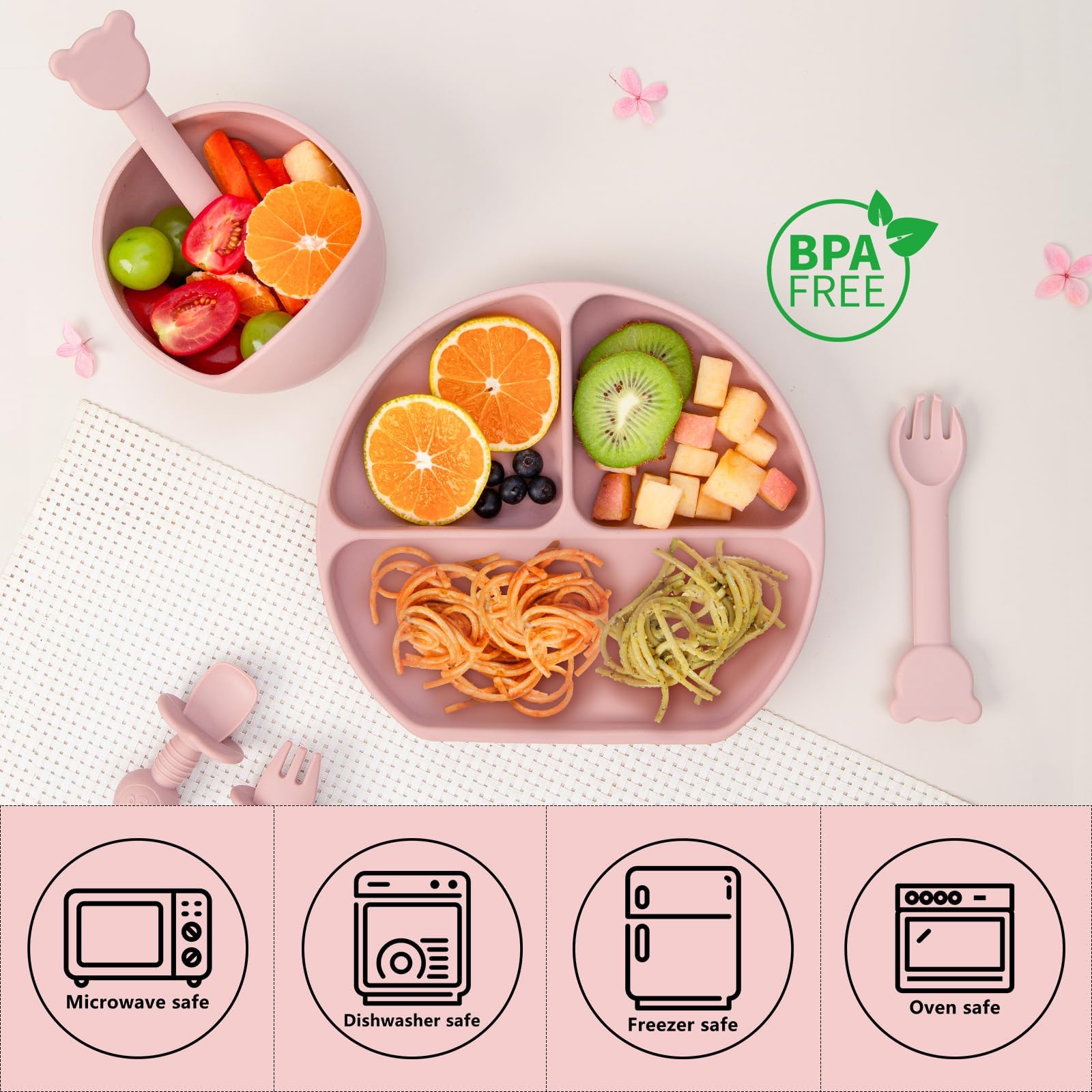 MBQMBSS Portable silicone feeding kit for travel and outings