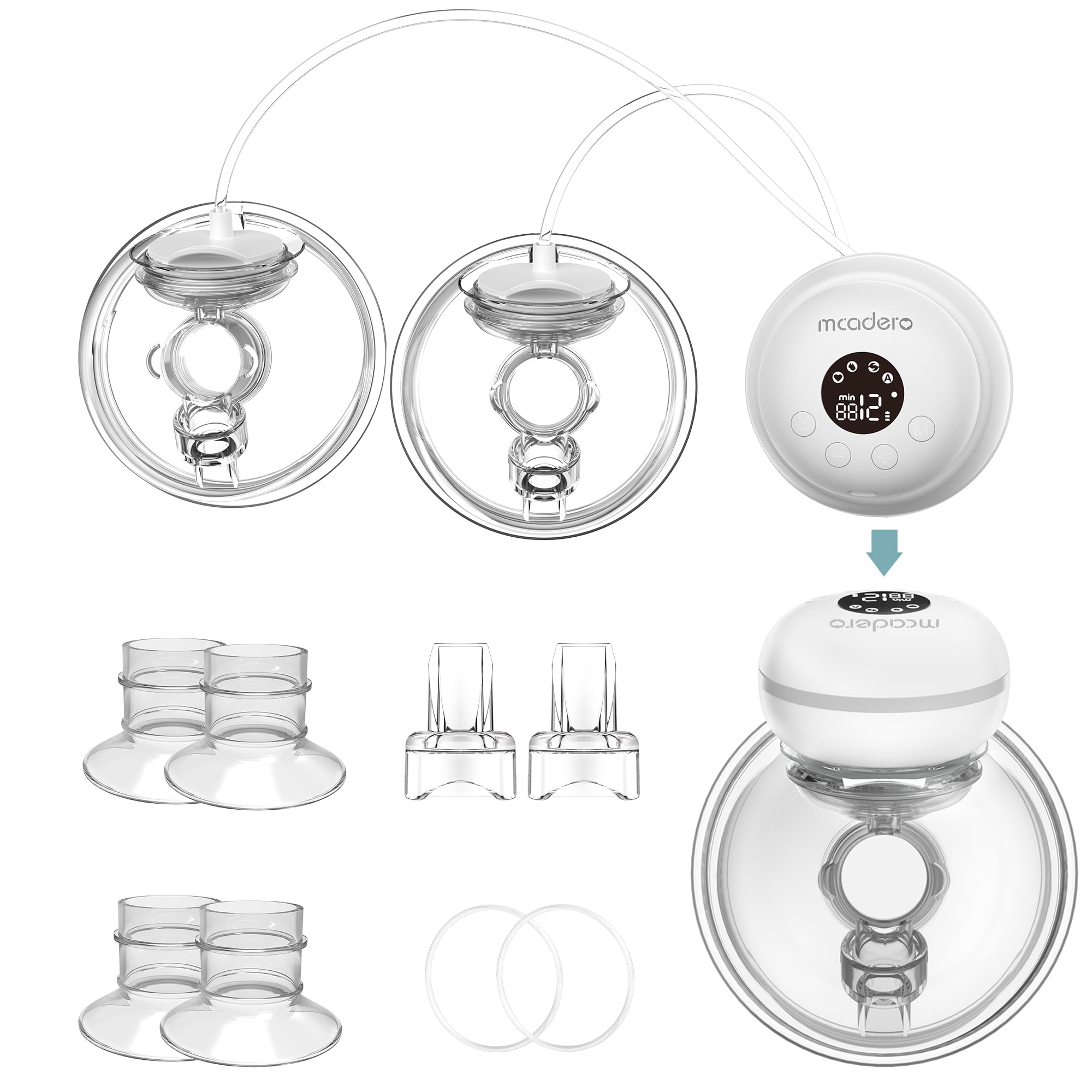 Mcadero M2 3-in-1 design assembly for versatile pumping at home or on the go.