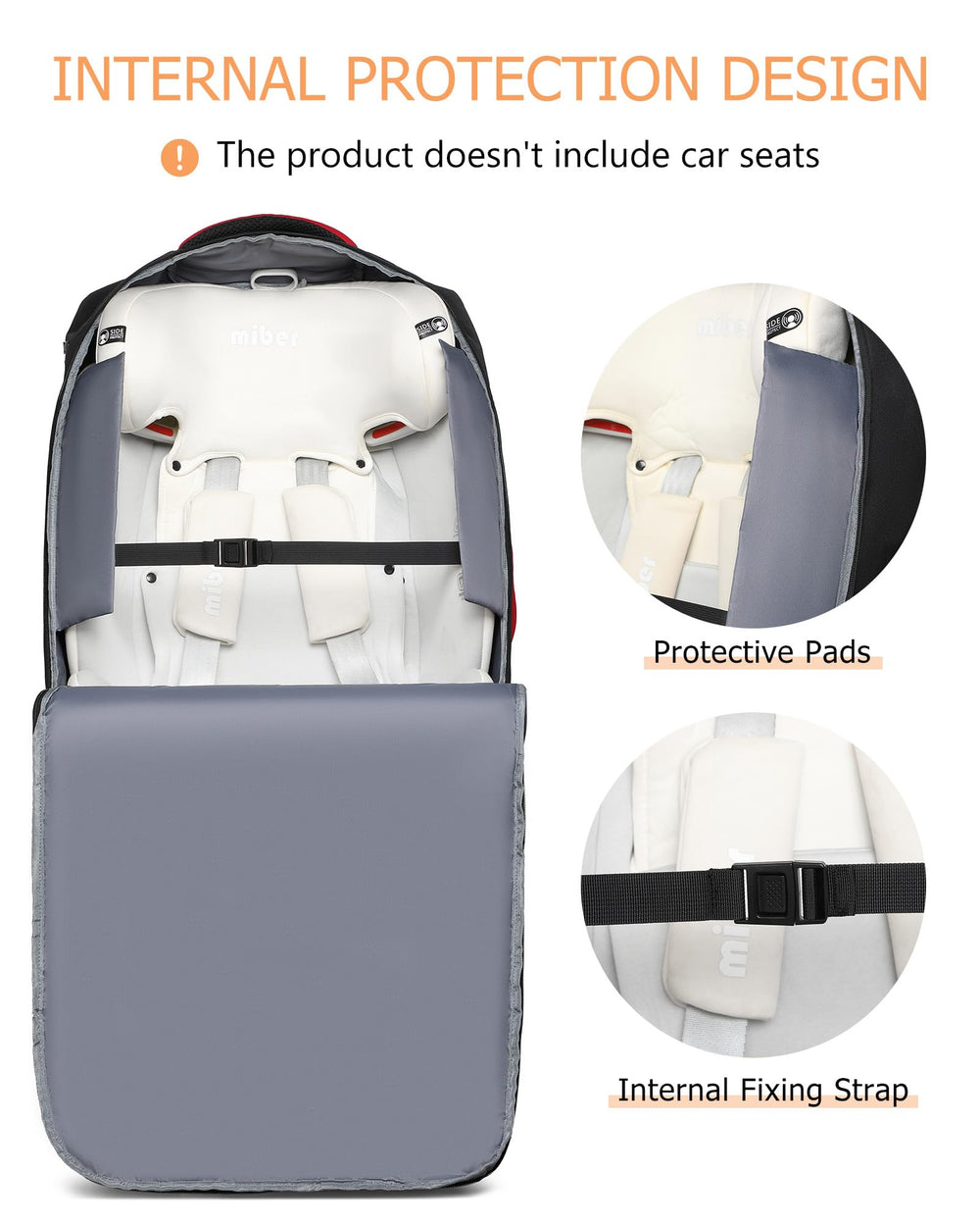 MCBD padded straps and waist belt enable hands-free carrying.