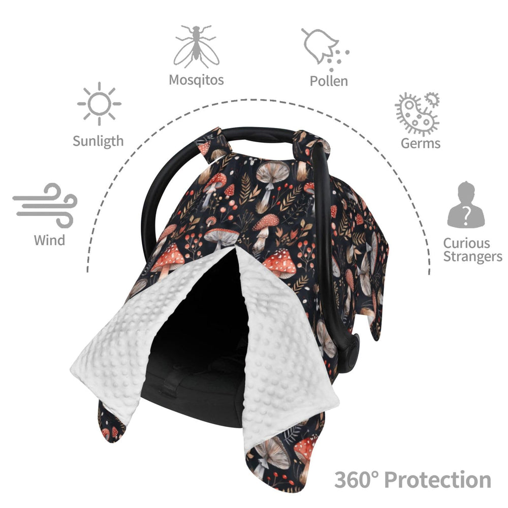 Mcewoel Mushroom car seat cover dotted plush pattern for cozy shielding.