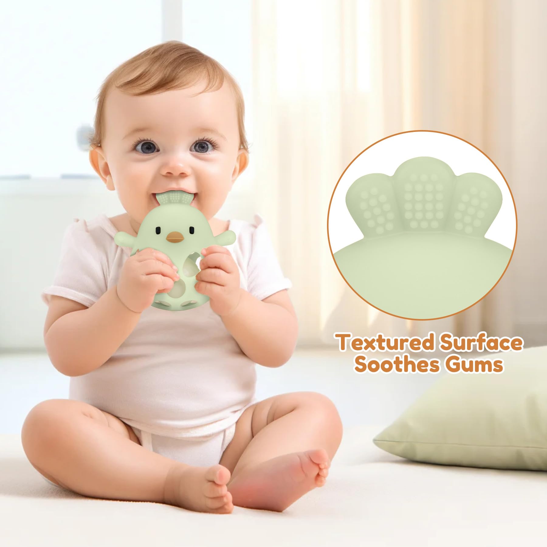 MCGMITT BPA-free silicone ensures safe, clean teething experiences