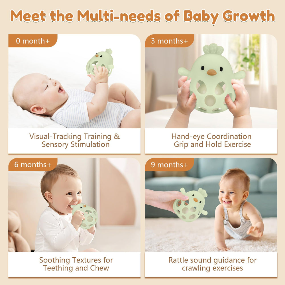 MCGMITT baby teether and rattle ball demonstrate engaging sound for exploration