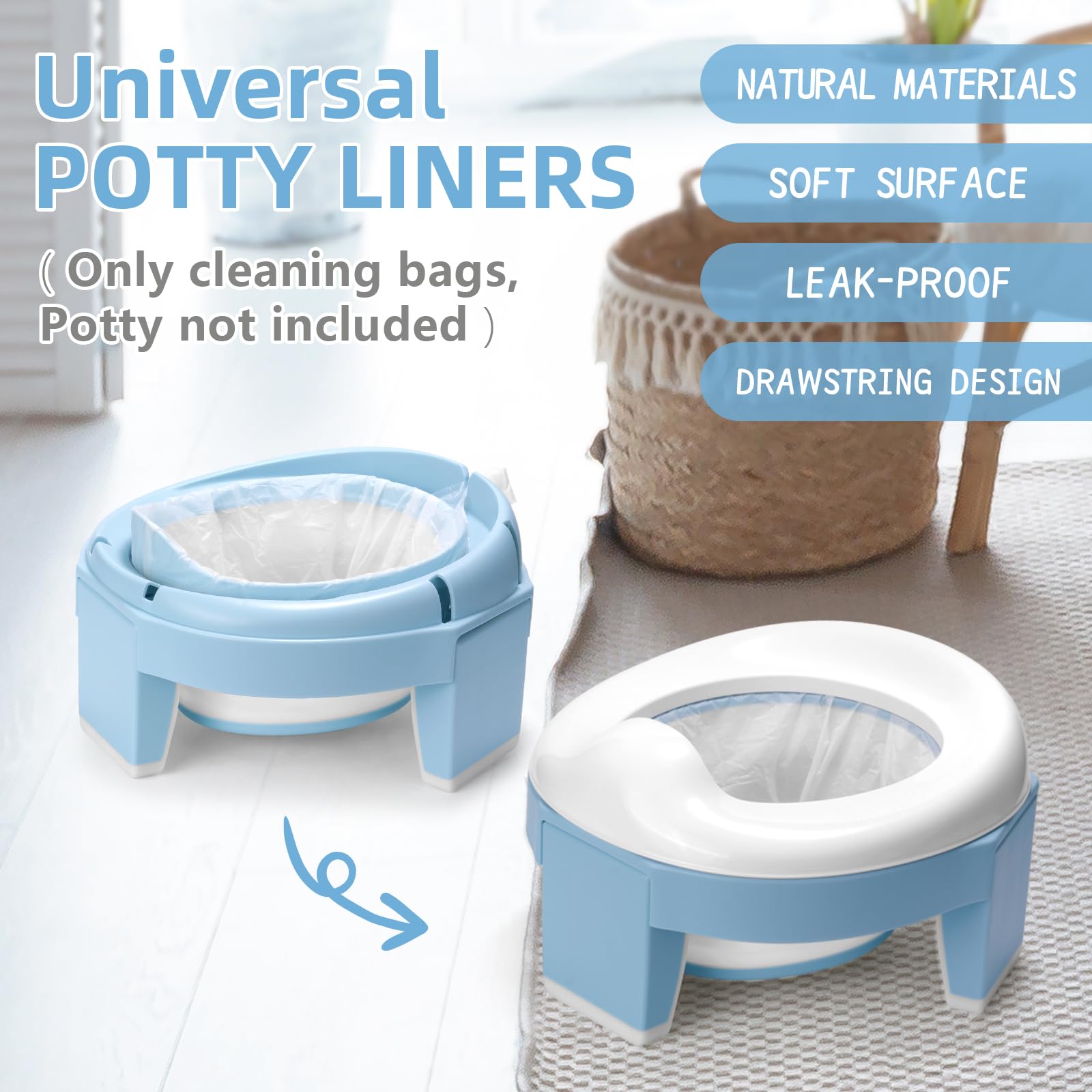 MCGMITT potty bags with soft surface reduce discomfort during liner changes.
