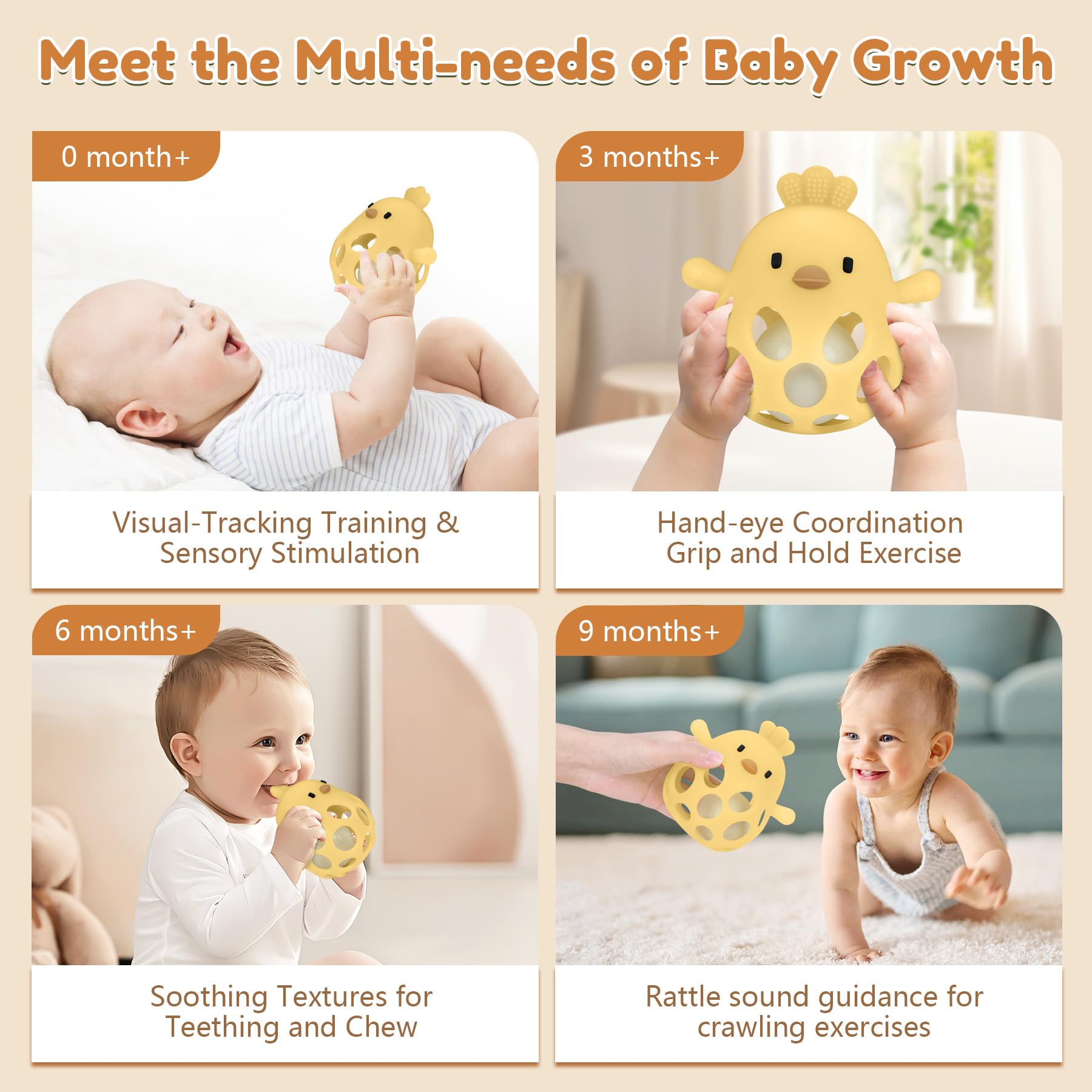 MCGMITT silicone teether BPA-free for safe chewing and easy cleaning.