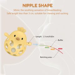 MCGMITT teether easy-grasp design helps tiny hands develop motor skills during play.