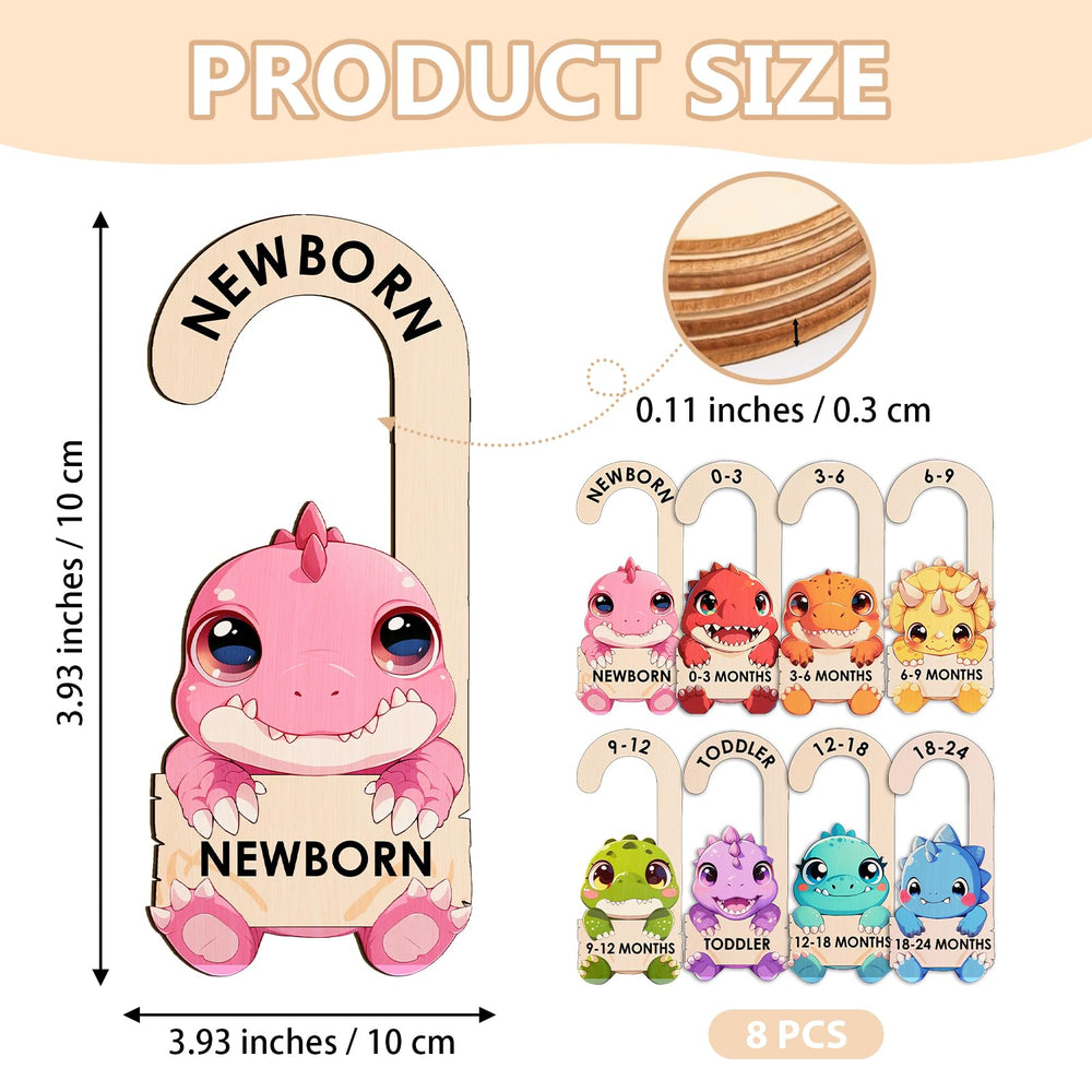 MCIAONE dinosaur closet divider 0-3 months with month markers speeds age-based sorting