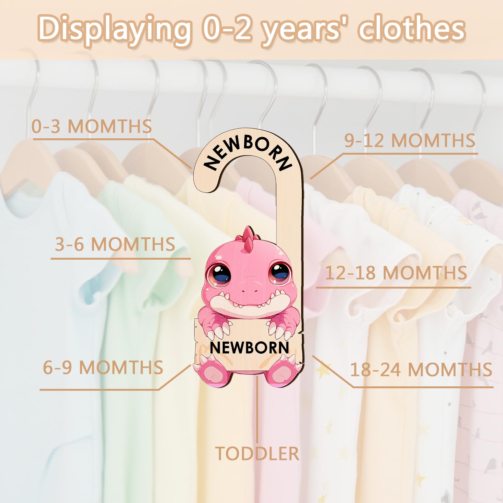 MCIAONE dinosaur closet divider 6-9 months features durable wood and smooth edges for easy handling