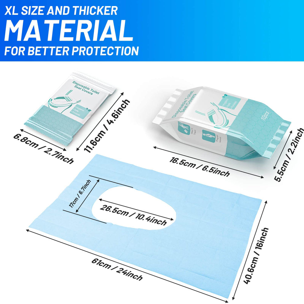 Mckanti 16x24 inch extra-large cover fits most toilets for public-restroom use.
