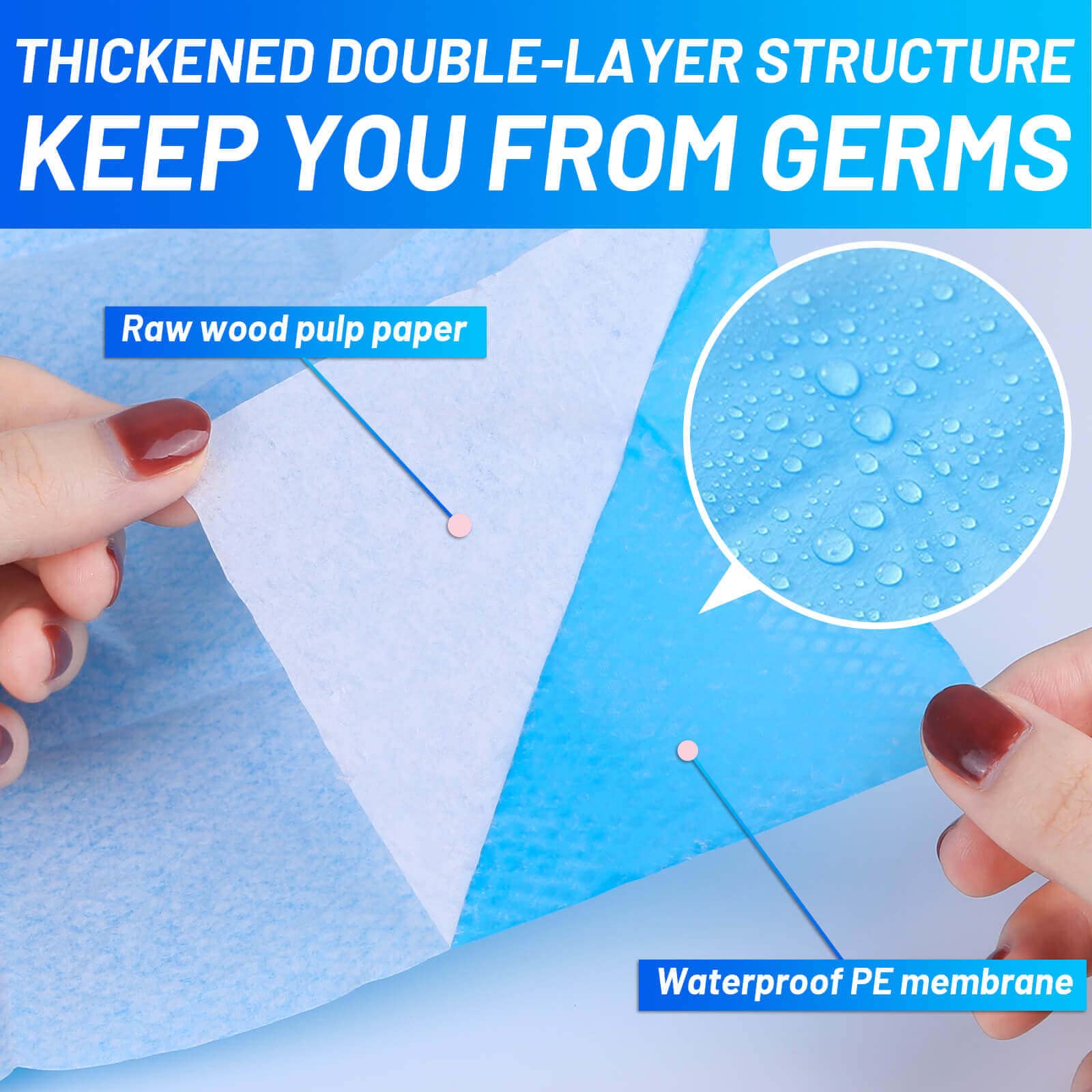 Mckanti waterproof PE material protects against moisture in shared restrooms.