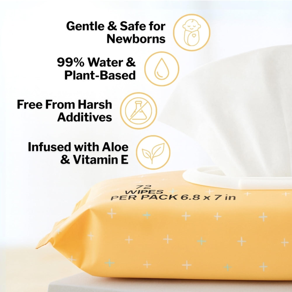 McKesson Baby Wipes flip-top-lid ensures moist, easy access during busy days