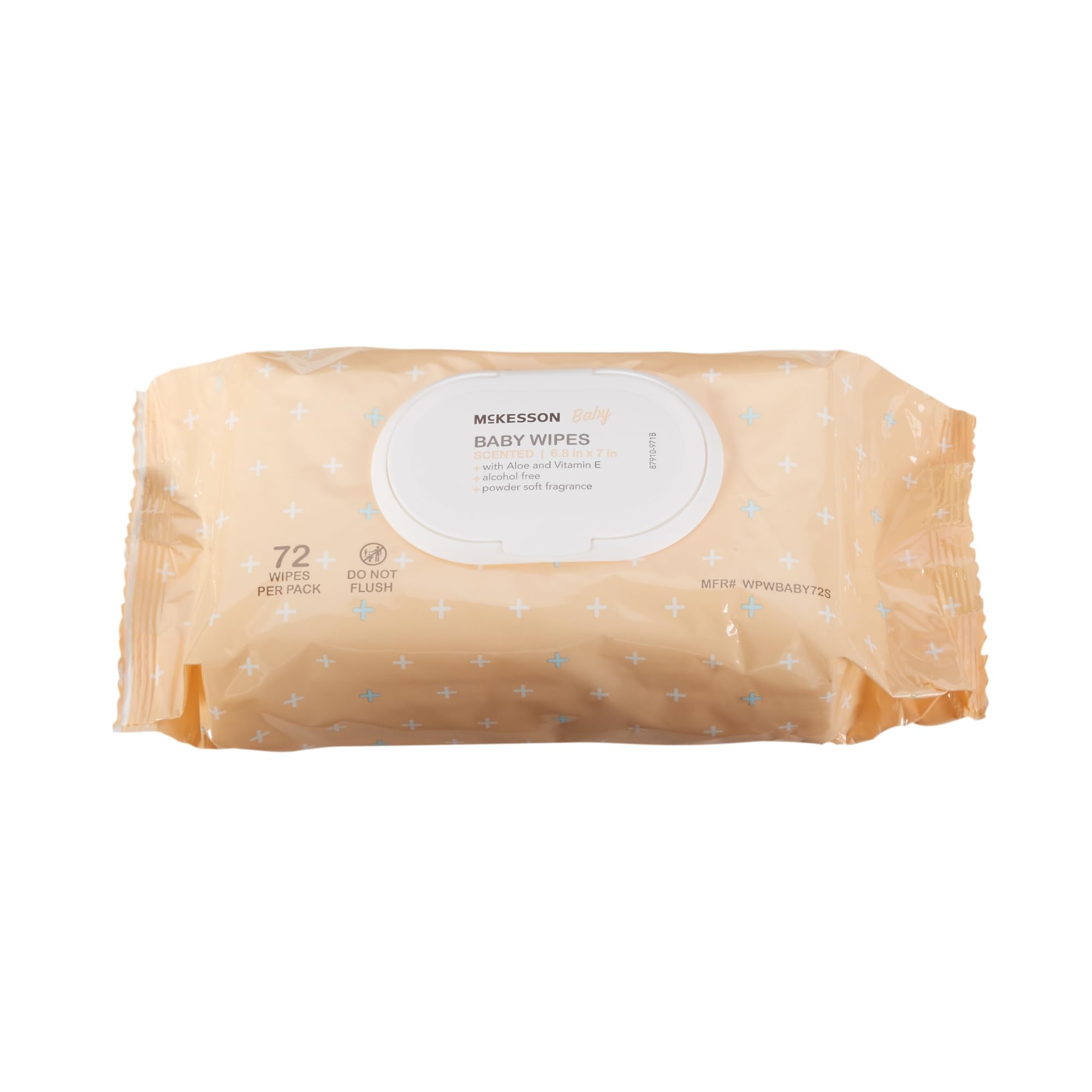 McKesson Baby Wipes powder-scent closeup captures pleasant fragrance during diaper changes
