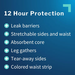 McKesson Youth Training Pants 12-hour absorbency for overnight protection.
