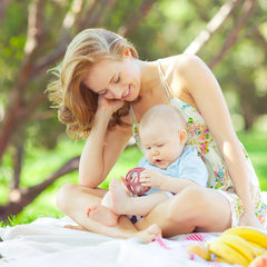 MCGMITT easy-grasp baby ball teether aids tiny hands during play.