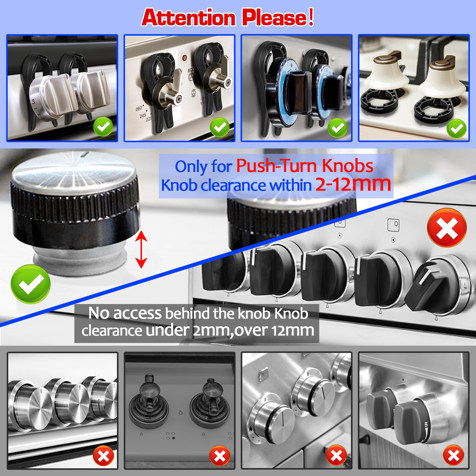 MCOTOP gas stove knob lock close-up highlighting heat-resistant PC material